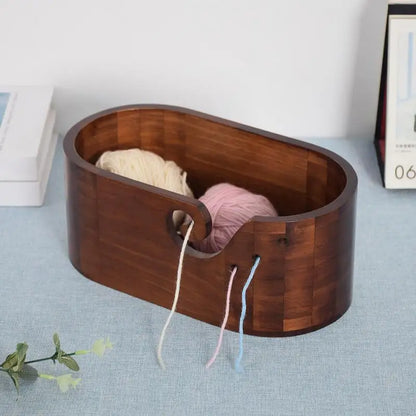 TangleTamer Luxe – Premium Wooden Yarn Bowl