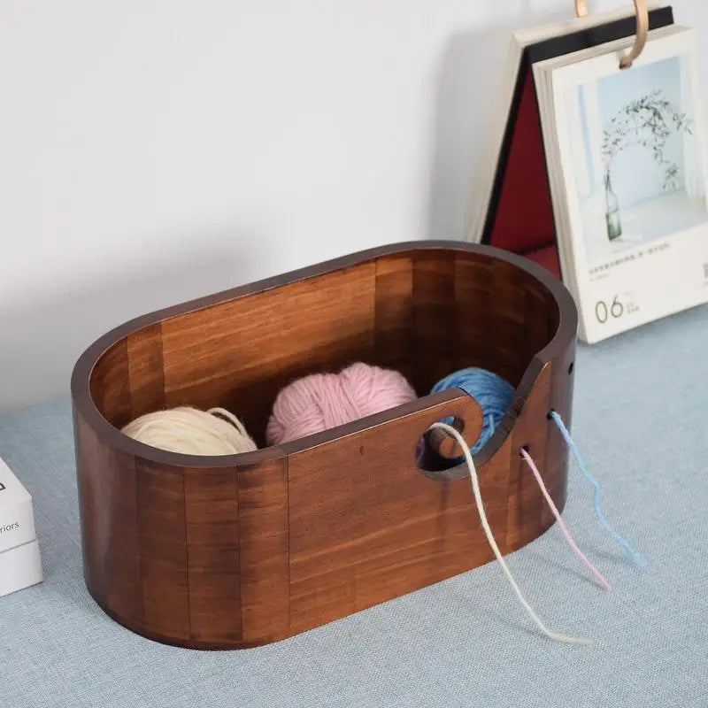 TangleTamer Luxe – Premium Wooden Yarn Bowl