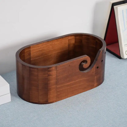 TangleTamer Luxe – Premium Wooden Yarn Bowl