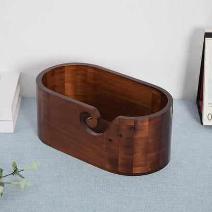 TangleTamer Luxe – Premium Wooden Yarn Bowl