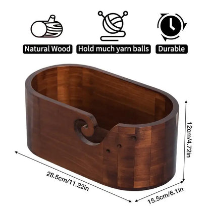 TangleTamer Luxe – Premium Wooden Yarn Bowl